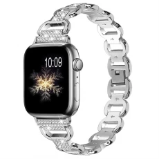 Cina CBIW526 Factory Wholesale Charm Diamond Metal Wristband Cinghia per Apple Watch Series 8 7 6 5 4 3 Ultra Ultra produttore
