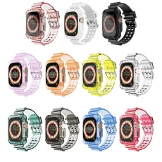China CBIW529 Clear Transparent TPU Correa Strap For Apple Watch Ultra Band 49mm With Rugged Protective Case manufacturer