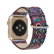 porcelana CBIW88 Patrón Impreso PU Correa de reloj de cuero para Apple Watch fabricante