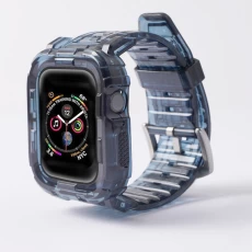 Chine CBIW98 Bracelet de montre en TPU transparent pour bracelet en silicone Apple Watch avec étui de protection fabricant