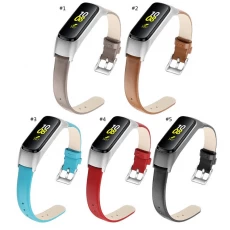 China CBSF03 Echt lederen horlogeband voor Samsung Galaxy Fit E R375 fabrikant