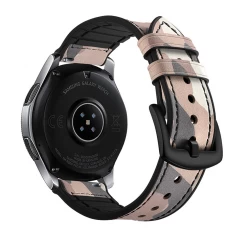 Çin CBSG1021 Trendybay 20mm 22mm Kamuflaj Hakiki Deri Silikon Watch Band üretici firma