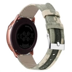 China CBSW49 Canvas lederen horlogeband voor Samsung Galaxy Watch Active 42 mm 46 mm fabrikant
