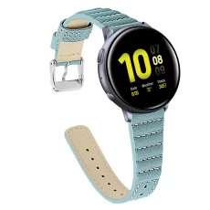 Cina CBSW80 20mm 22mm Genuine Leather Watch Bracelet Leather Strap For Samsung Smart Watch produttore