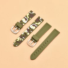 China CBUS03 18mm 20mm 22mm 24mm Camouflage Silicone Watch Band manufacturer