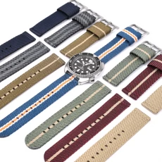China CBWT15 18mm 20mm 22mm 24mm Quick Release Nato Straps Woven Nylon Watch Bands manufacturer