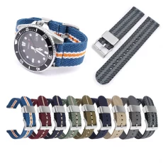 China CBWT16 Wholesale 18mm 20mm 22mm 24mm Premium Canvas Watchband Braided Nylon Watch Strap manufacturer