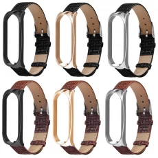 China CBXM01 Trendybay  Woven Pattern Leather Wrist Strap For Xiaomi Mi Band 3 manufacturer
