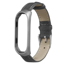 Chiny CBXM04 Trendybay Skóra dżinsowa + metalowy pasek na zegarek Wymiana paska dla Xiaomi Mi Band 3 producent
