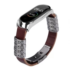 Chine CBXM450 Bracelet de montre en cuir véritable de style de mode pour Xiaomi Mi Band 3/4 fabricant