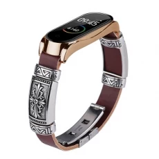 China CBXM452 Handmade Leather Watch Strap For xiaomi Mi band 3/4 manufacturer