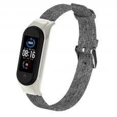 China CBXM515 denim canvas horlogebandjes voor Xiaomi Mi Band 5 slimme polsband fabrikant