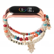 China CBXM577 Women Elastic Wristband Jewelry Beaded Watch Strap For Xiaomi Mi Band 6 5 4 3 Bracelet manufacturer