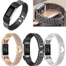 China Crystal Rhinestone Diamond Stainless Steel Watch Band Bracelet Strap manufacturer