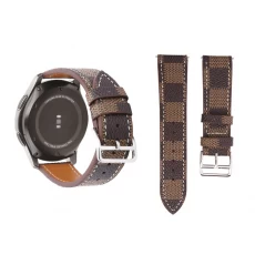 China Fashion Samsung Gear S3 Grid Pattern Leather Band manufacturer