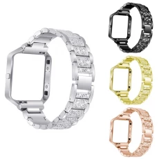 China Luxury Rhinestone Diamond Stainless Steel Bracelet Watchband manufacturer