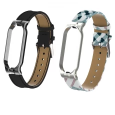 porcelana Pulsera de cuero de reloj de lujo para Xiaomi Mi Band 5 Correa de cuero fabricante