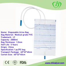 China 2000ml Disposable Adult Urine Drainage Bag manufacturer