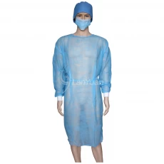 China Blue Non-woven disposable Isolation gown with Knitted Cuffs manufacturer