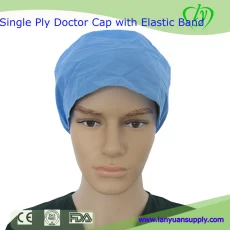 China Blue Single ply Doctor Cap with Elastic Band manufacturer