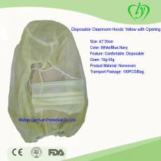 China Disposable Cleanroom Hoods cap Yellow with Opening manufacturer