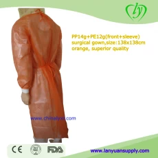 China Einweg Doctor Kleid orange Custom size Hersteller