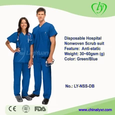 China Disposable Hospital Nonwoven Scrub suit manufacturer