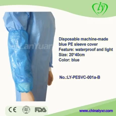 China Disposable Machine-Made Blue PE Sleeve Cover manufacturer