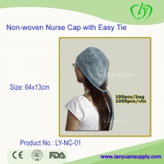 China Disposable Non-woven Nurse Cap with Easy Tie manufacturer
