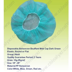 China Disposable Nonwoven Bouffant Mob Cap Dark Green manufacturer