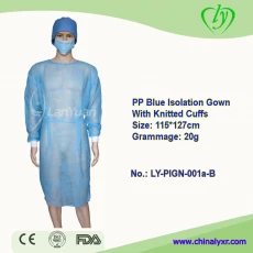 China Einweg-PE + PP-Isolationskleider Gowns Vlies-chirurgisches Kleid Hersteller