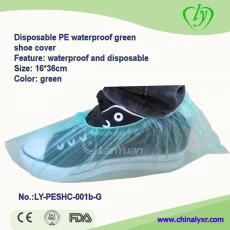 China Disposable PE Waterproof Green Shoe Cover machine-made manufacturer