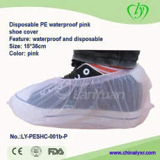 China Wegwerf-PET rosa Schuhabdeckung Hersteller