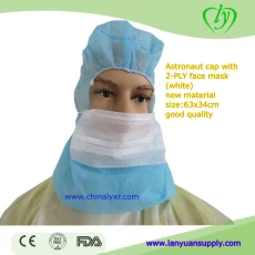 China Disposable PP Protective Hoods With Face Mask Astronaut Cap manufacturer