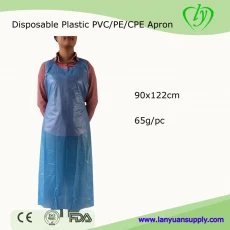 China Disposable Plastic PVC Apron Cooking Apron in Blue Color manufacturer