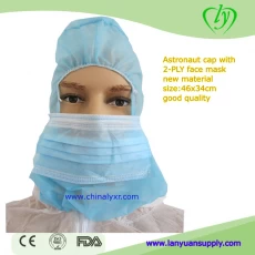 China Wegwerfschutzhauben mit 2plizierter Gesichtsmaske Hersteller