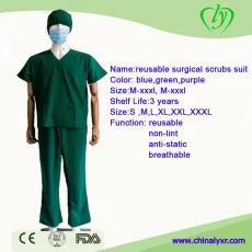 China Factory waterproof reusable Green surgical medical scrubs set manufacturer