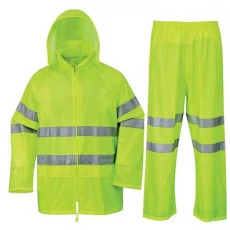 China Fashion Design Waterproof Jacket Hooded PVC Polyester Raincoat Suit manufacturer