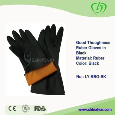 China Good Thoughness Ruber Gloves in Black manufacturer