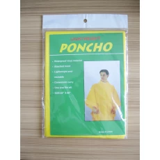 China Hooded Yellow PEVA Raincoat With String manufacturer