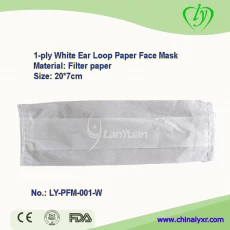 China I-ply White Ear Loop Paper Face Mask manufacturer