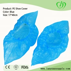China LY Blue Disposable PE Shoe Cover manufacturer