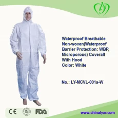 China LY Disposable Medical Coverall Protective Clothing With Hood manufacturer