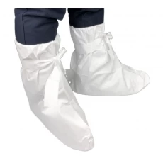 China LY Disposable White Sf PP Nonwoven Dust-Proof Boot Covers with Tie Medical Laboratory Use manufacturer