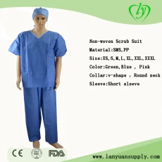 China LY Medical SMS Disposable Scrub Suits manufacturer