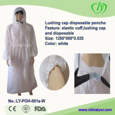 China Lushing Cap and Elastic Cuff Disposable Poncho manufacturer