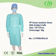 China Ly Disposable PE/PP Medical Nonwoven Isolation Hospital Gowns manufacturer
