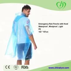 China Maker Plastik bunte PE Rain Poncho Hersteller