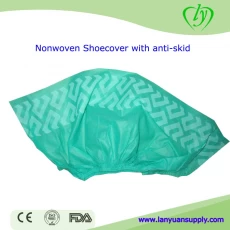 China Non woven disposable medical hospital shoecover anti skid in green color manufacturer