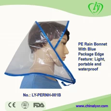 Китай PE Rain Bonnet с голубой пакет Край производителя